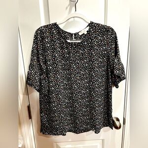 Loft Black Floral Top